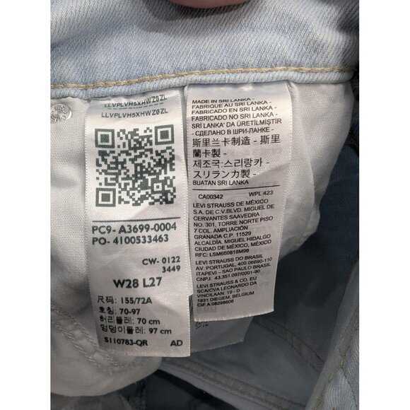 Levi's SilverTab Mom Jeans Womens 28x27 Light Wash High Waisted Tapered Stretch - Picture 16 of 16